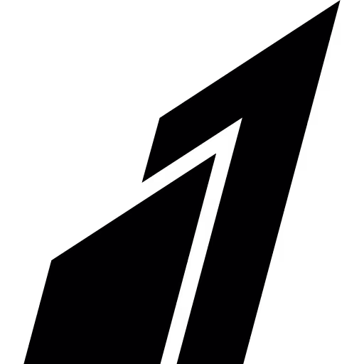 Black abstract logo with a sharp upward arrow design on a transparent background.