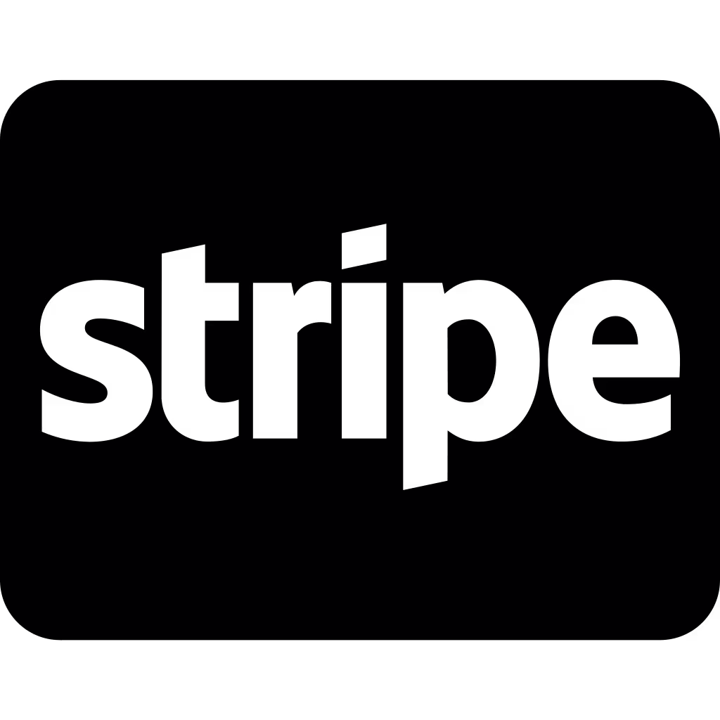 Black Stripe logo with bold lowercase “stripe” text on a transparent background.